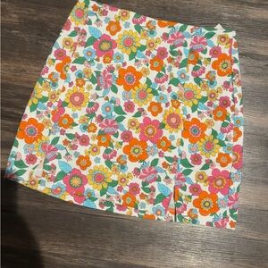 Bright Floral Mini Skirt - Multicolor Bloom